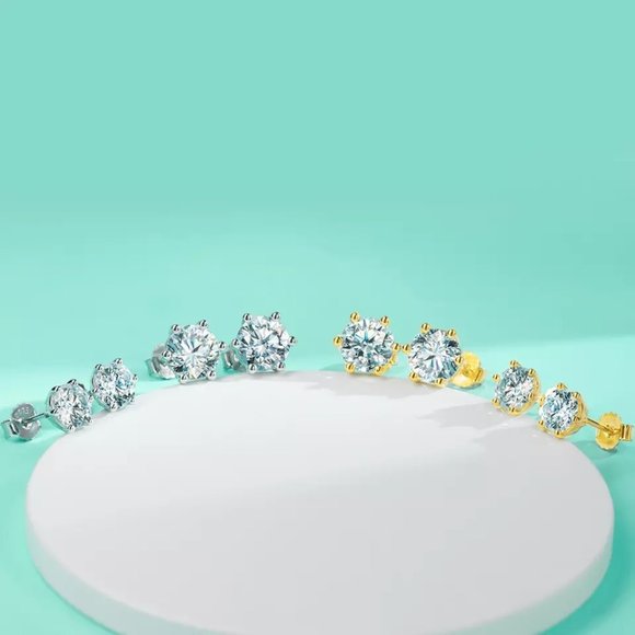 Certified 4ct. t.w. Diamond Stud Earrings 18k Gold over Italy Silver - Picture 8 of 16